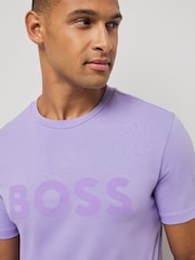 Morado - BOSS Large Logo Graphic 100% Cotton T-Shirt - Imagen 2 de 4