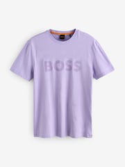 Morado - BOSS Large Logo Graphic 100% Cotton T-Shirt - Imagen 4 de 4