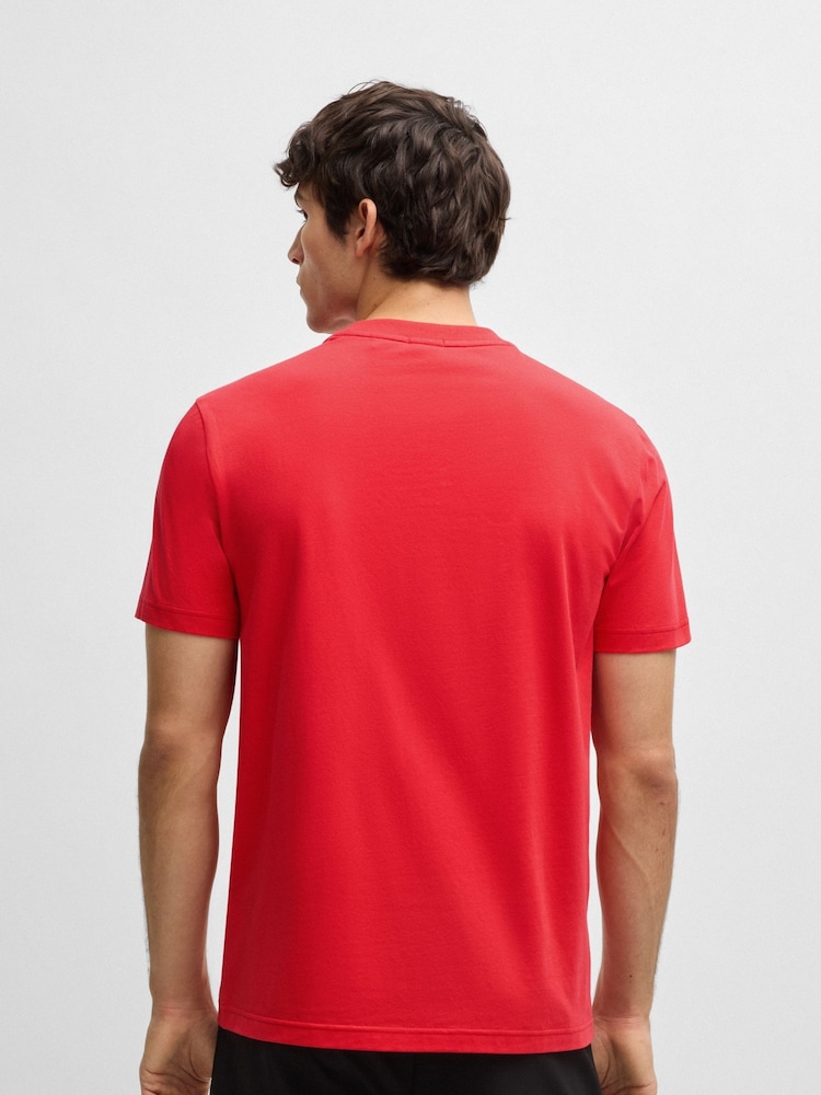 BOSS Cherry Red Regular Fit Logo T-Shirt - Image 2 of 5