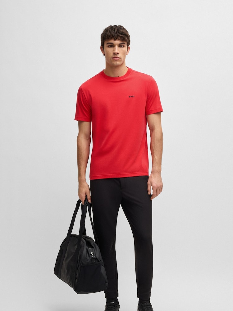 BOSS Cherry Red Regular Fit Logo T-Shirt - Image 3 of 5