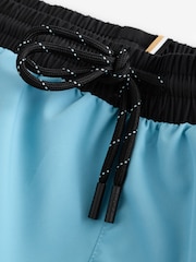 BOSS Blue Mooneye Logo Swim Shorts - Image 3 of 4