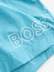 BOSS Blue Mooneye Logo Swim Shorts - Image 4 of 4