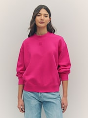 HUGO Pink Logo Jersey 100% Cotton Sweatshirt - Image 1 of 5