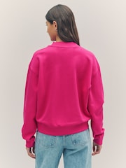 HUGO Pink Logo Jersey 100% Cotton Sweatshirt - Image 2 of 5