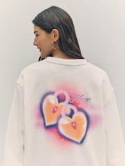 HUGO Natural Graphic Jersey 100% Cotton Sweatshirt - Image 4 of 5