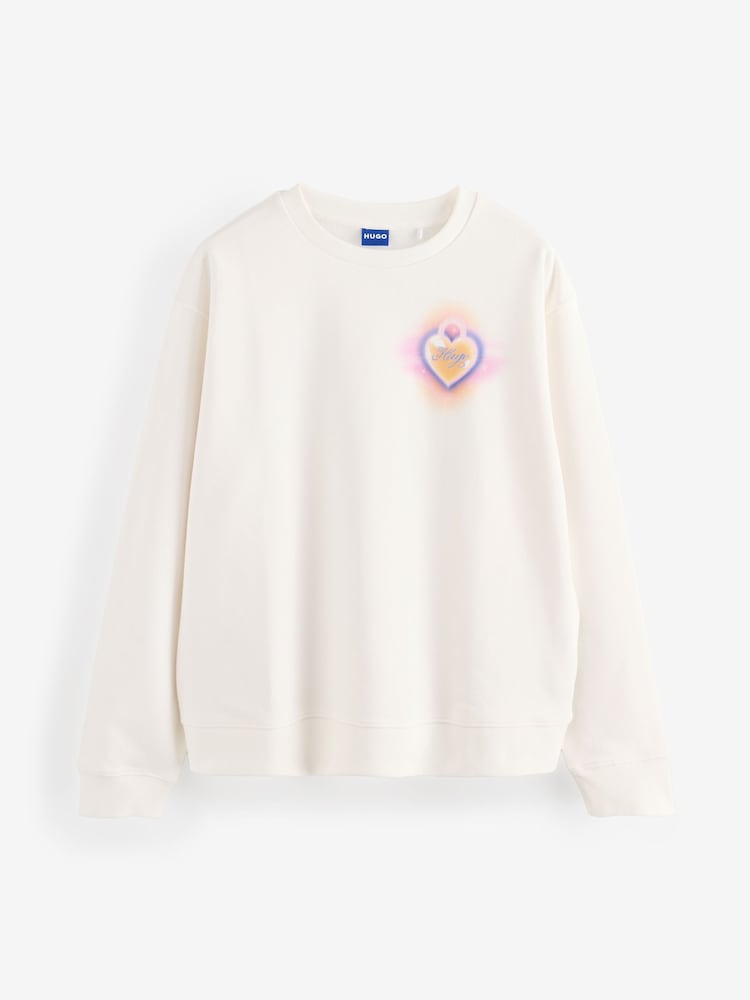 HUGO Natural Graphic Jersey 100% Cotton Sweatshirt - Image 5 of 5