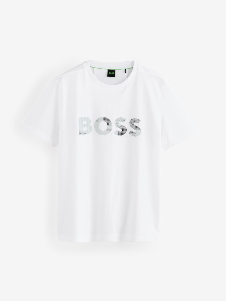 Branco - Camiseta BOSS Regular Fit com logotipo 100% algodão - Imagem 1 de 4