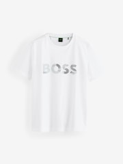 Branco - Camiseta BOSS Regular Fit com logotipo 100% algodão - Imagem 4 de 4