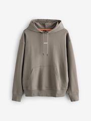 BOSS Brown Regular-Fit Logo 100% Cotton Hoodie - Image 4 of 4