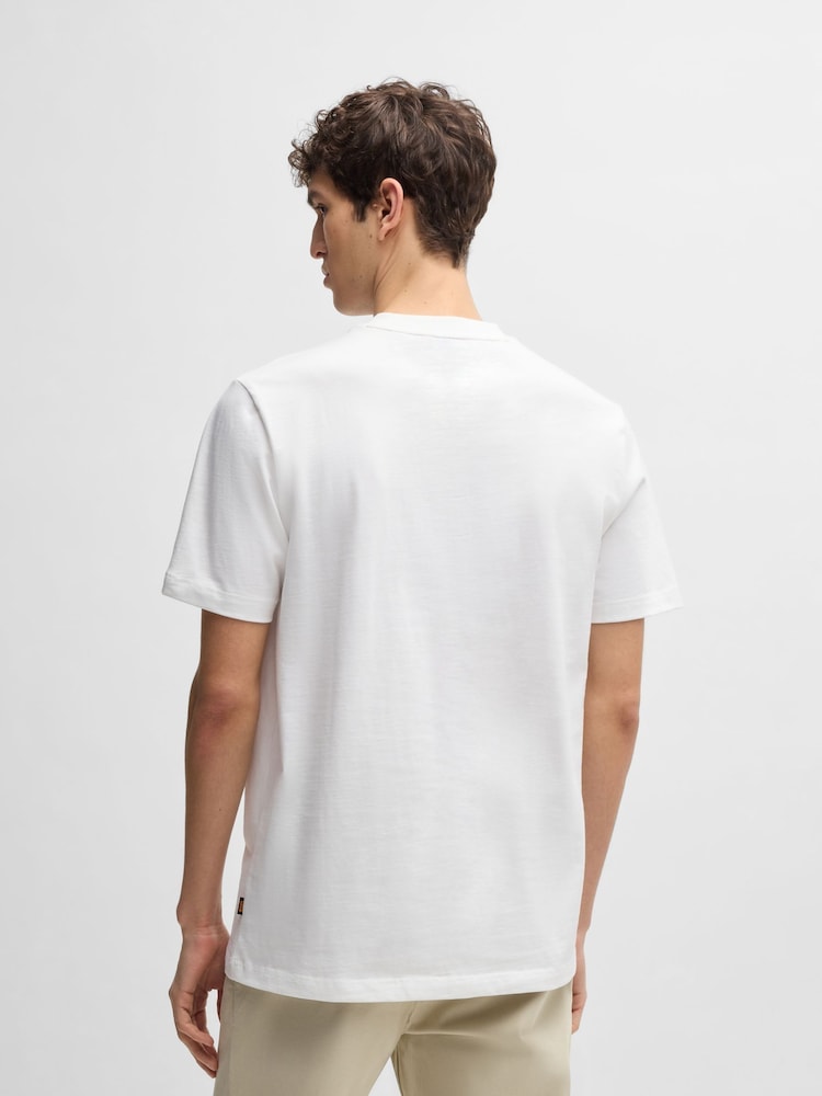 Blanco - BOSS Regular Fit Graphic 100% Cotton T-Shirt - Imagen 2 de 5