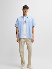 Blanco - BOSS Regular Fit Graphic 100% Cotton T-Shirt - Imagen 3 de 5