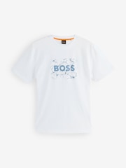 Blanco - BOSS Regular Fit Graphic 100% Cotton T-Shirt - Imagen 5 de 5
