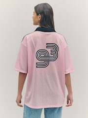 HUGO Pink Football Inspired Graphic Sports Polo Shirt - Image 2 of 5