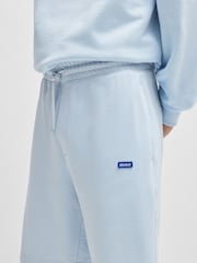 HUGO Blue Logo Sweat 100% Cotton  Shorts - Image 4 of 5