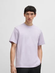 HUGO Purple Relaxed-Fit 100% Cotton T-Shirt - Image 1 of 5