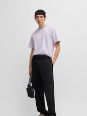 HUGO Purple Relaxed-Fit 100% Cotton T-Shirt - Image 3 of 5