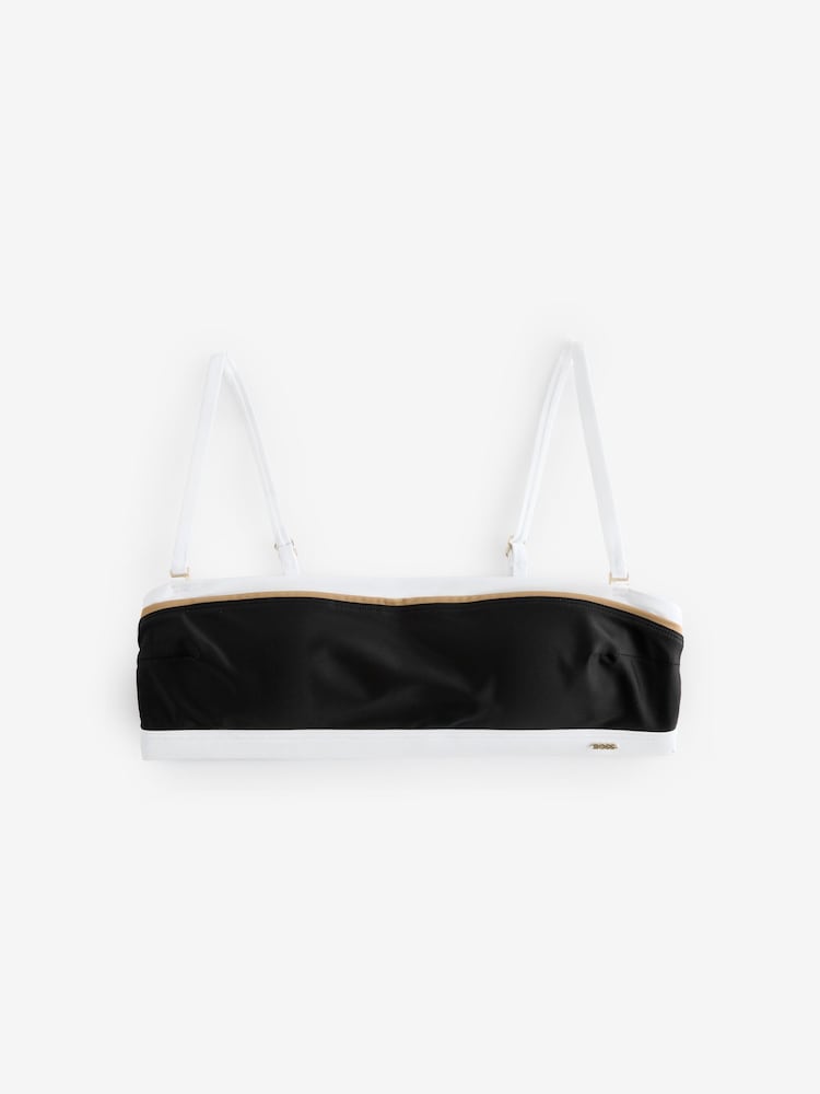 BOSS Signature Stripe Bandeau Strap Bikini Top - Image 1 of 2
