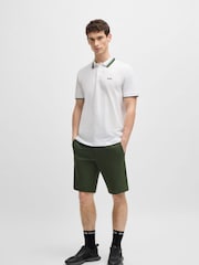 BOSS White Regular Fit Golf 100% Cotton Paddy Contrast Detail Polo Shirt - Image 3 of 5