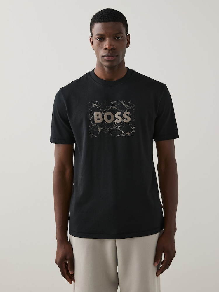 BOSS Black Regular Fit Graphic 100% Cotton T-Shirt - Image 1 of 5