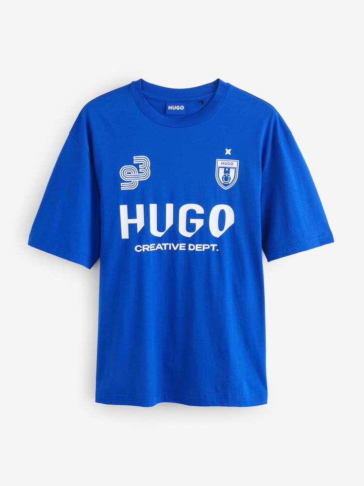 HUGO Blue Hugo 93 Football 100% Cotton Football Shirt - Image 1 of 1