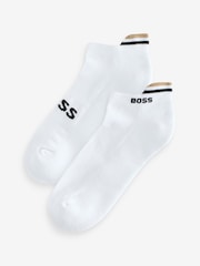 BOSS White Logo Socks 2 Pack - Image 1 of 5