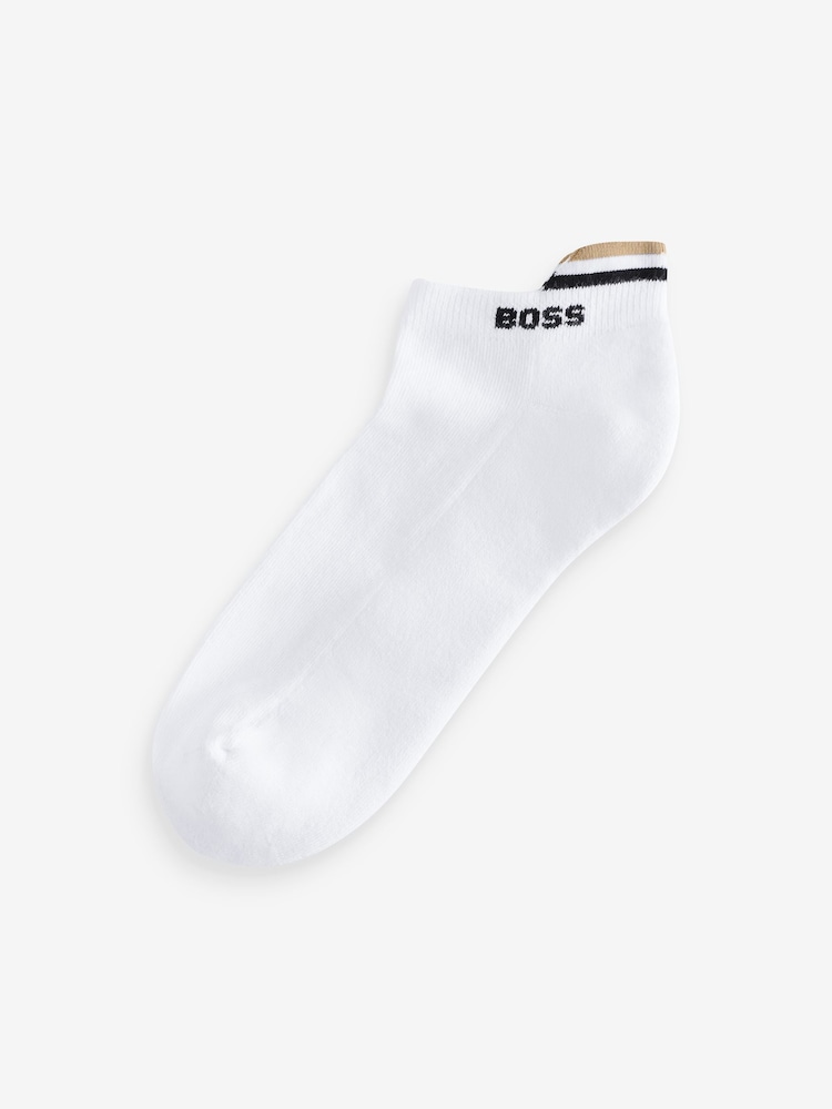 BOSS White Logo Socks 2 Pack - Image 3 of 5