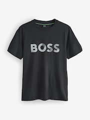 Preto - Camiseta BOSS Regular Fit com logotipo 100% algodão - Imagem 4 de 4