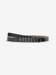 HUGO Black Logo Leather Belt - Image 1 of 3