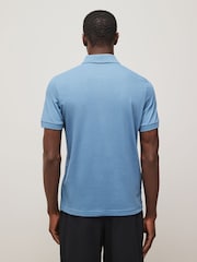 BOSS Blue Slim-Fit Zip Neck Polo Shirt - Image 2 of 4