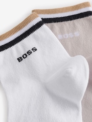 BOSS Brown Stripe Detail Logo Socks 2 Pack - Image 4 of 4