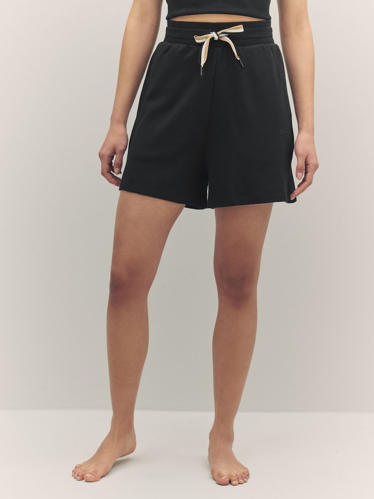 BOSS Black Stripe Jersey Shorts - Image 1 of 4