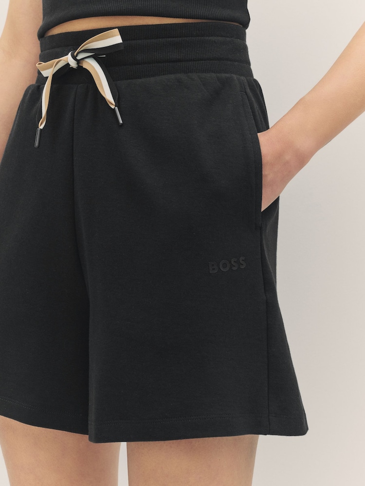 BOSS Black Stripe Jersey Shorts - Image 3 of 4