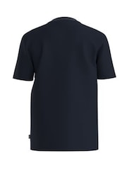 BOSS Blue Regular Fit Thompson Logo 100% Cotton T-Shirt - Image 6 of 7