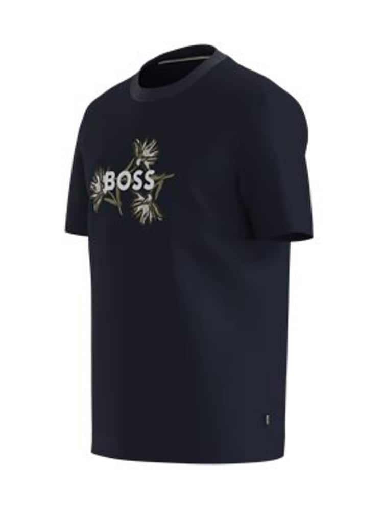 BOSS Blue Regular Fit Thompson Logo 100% Cotton T-Shirt - Image 7 of 7