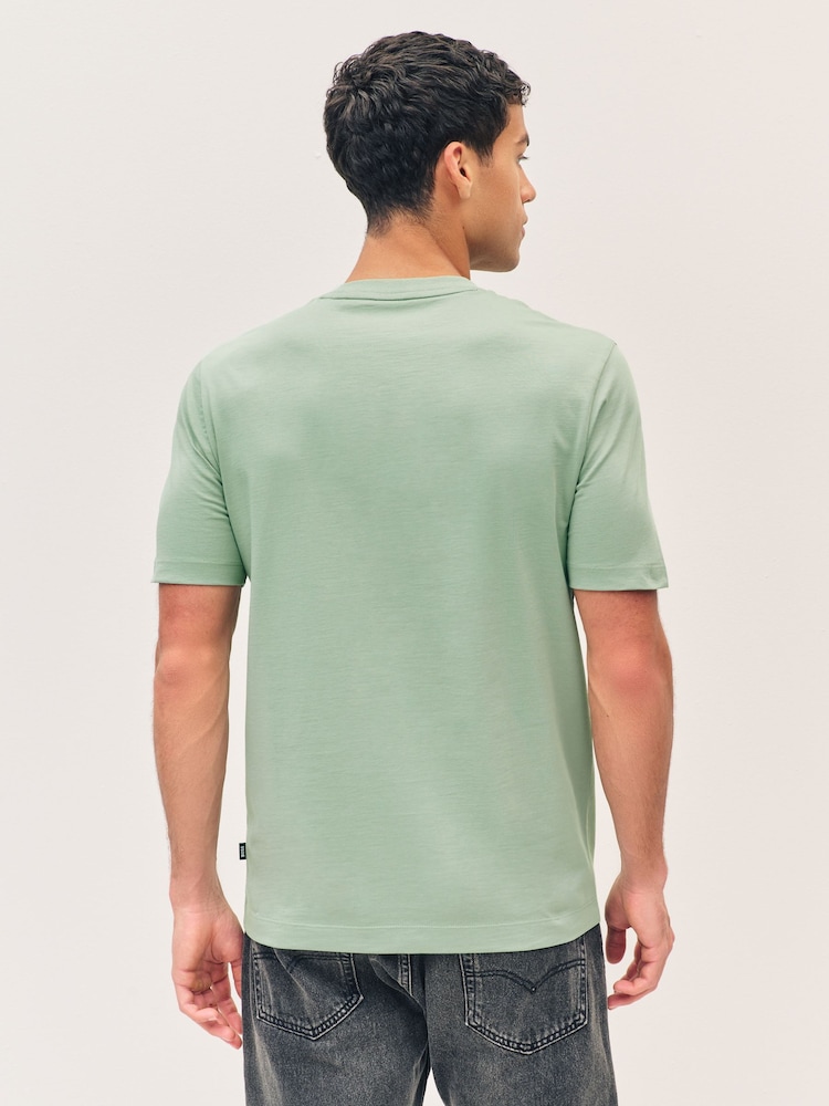 BOSS Green Regular Fit Thompson Logo 100% Cotton T-Shirt - Image 2 of 5