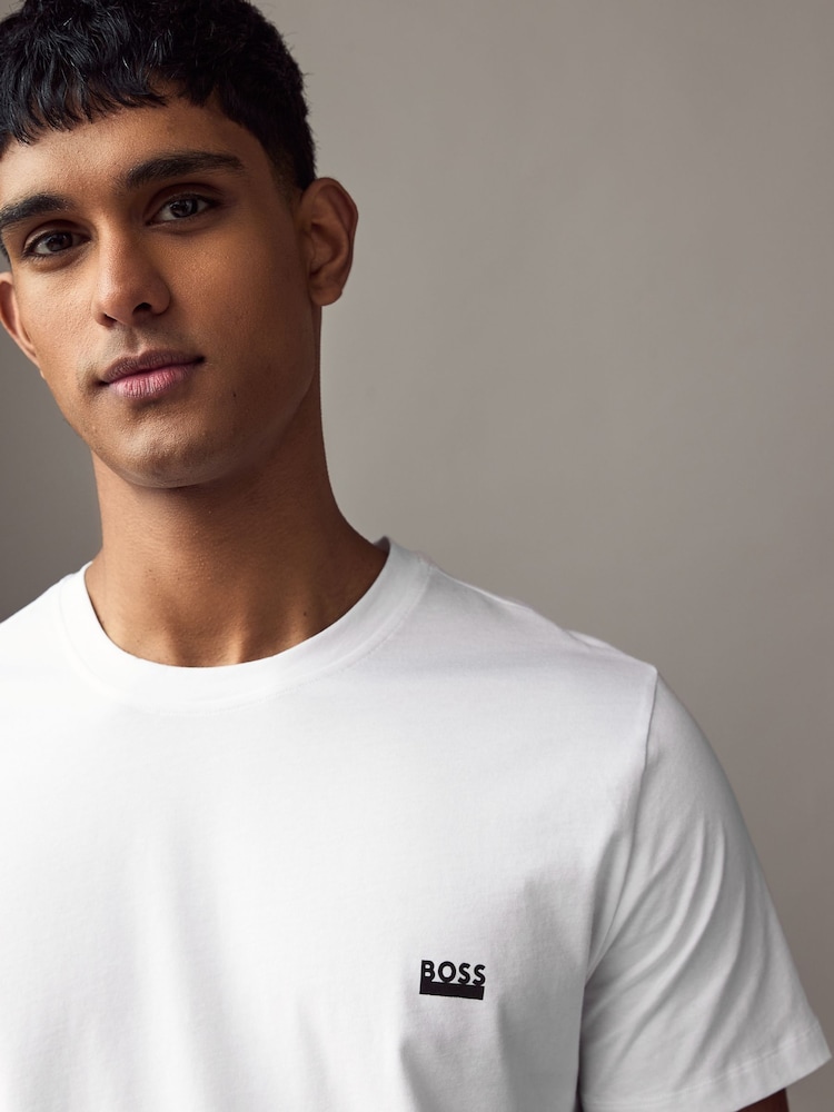 BOSS White Regular Fit 100% Cotton T-Shirt - Image 3 of 5