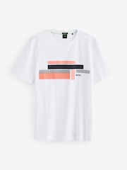 Белый - Футболка свободного кроя с принтом BOSS - Image 1 of 1