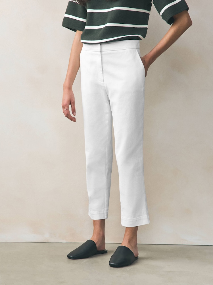 BOSS White Slim Fit Tapri Stretch Trousers - Image 1 of 5