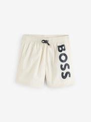 BOSS White Octopus Logo Swim Shorts - Image 1 of 3