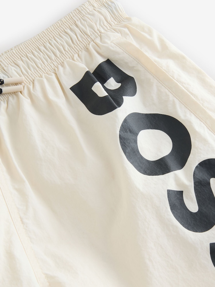 BOSS White Octopus Logo Swim Shorts - Image 3 of 3