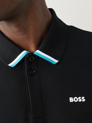 BOSS Black Regular-Fit Paddy Hidden Placket Polo Shirt - Image 4 of 4