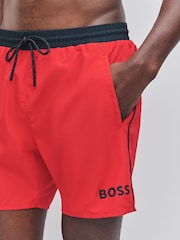 Vermelho - BOSS Starfish de secagem rápida Swim Shorts - Imagem 4 de 6