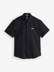 Черный - Рубашка BOSS Regular Fit с коротким рукавом из 100% хлопка - Image 1 of 1