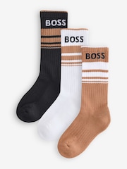 BOSS Stripe Detail Logo Socks 3 Pack - Bild 1 von 5