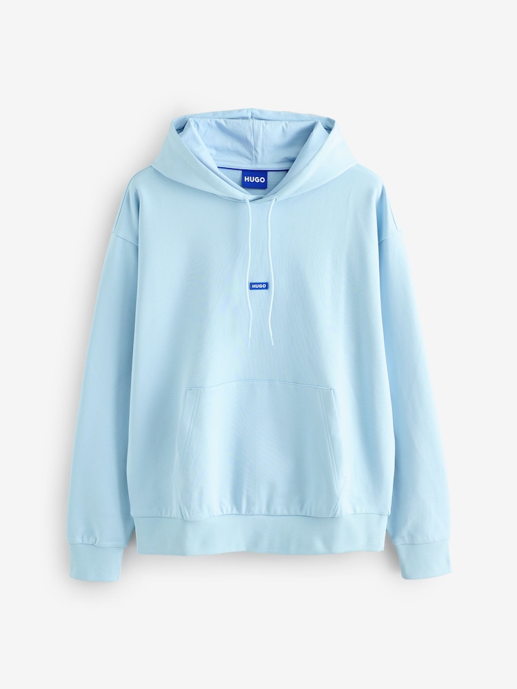 HUGO Blue Logo 100% Cotton Hoodie - Image 4 of 4