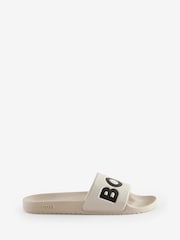 BOSS Cream Large Logo Sliders - Image 1 of 4