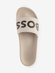 BOSS Cream Large Logo Sliders - Image 2 of 4