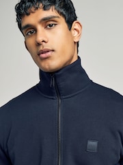 BOSS Blue Relaxed-Fit Box Logo 100% Cotton Sweatshirt - Image 3 of 4