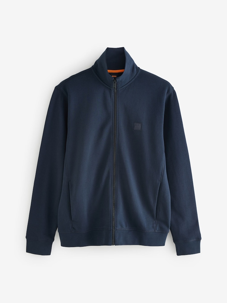 BOSS Blue Relaxed-Fit Box Logo 100% Cotton Sweatshirt - Image 4 of 4