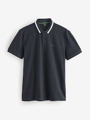 BOSS Navy Regular Fit Golf 100% Cotton Paddy Contrast Detail Polo Shirt - Image 5 of 5